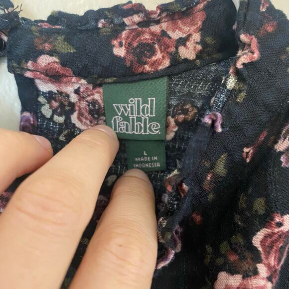 Wild Fable Dress Tunic Womens Size Large Floral Whimsigoth Dark Romance Fairy - Picture 3 of 6